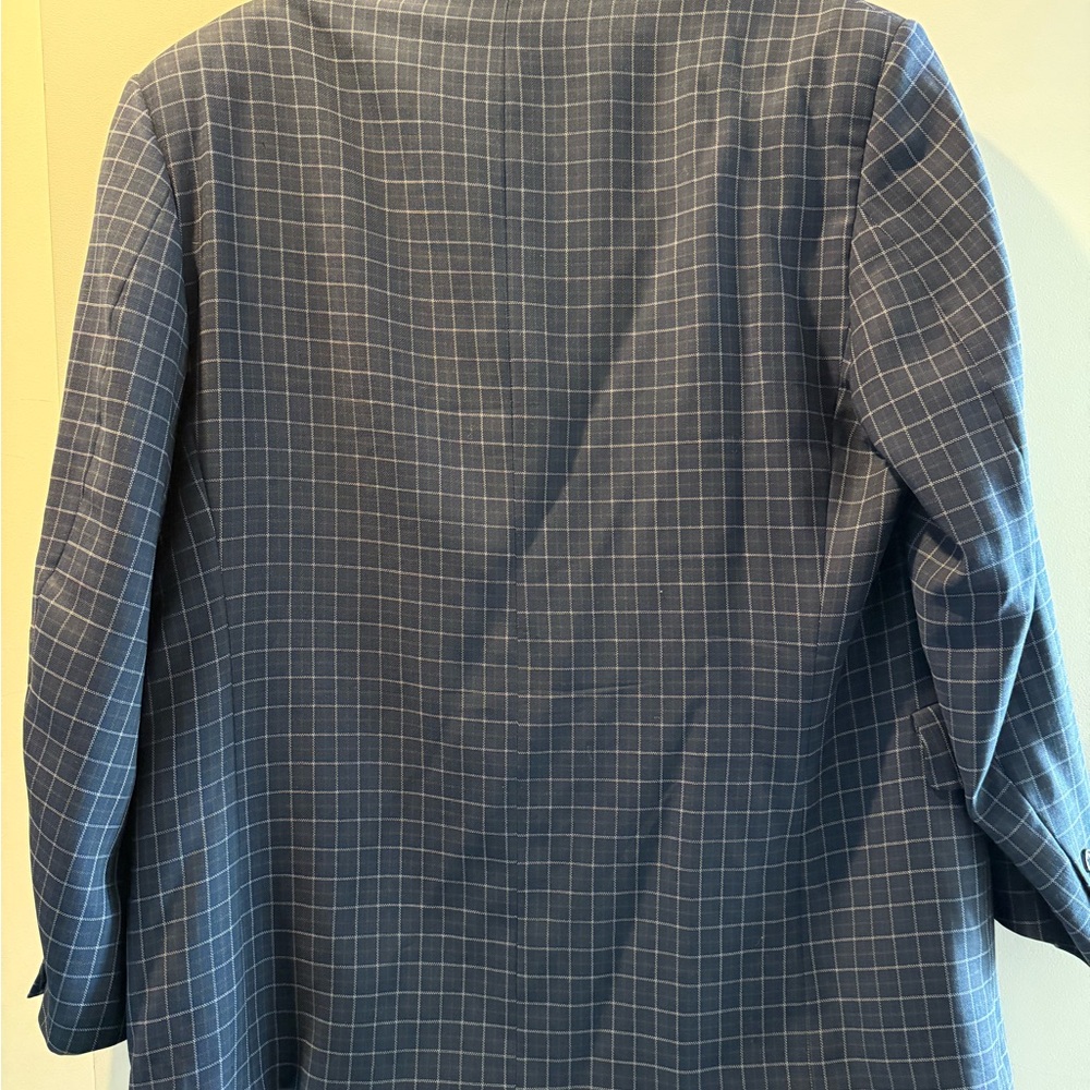 Tommy - Men's Blue Checkered Blazer - Picture 2 of 4